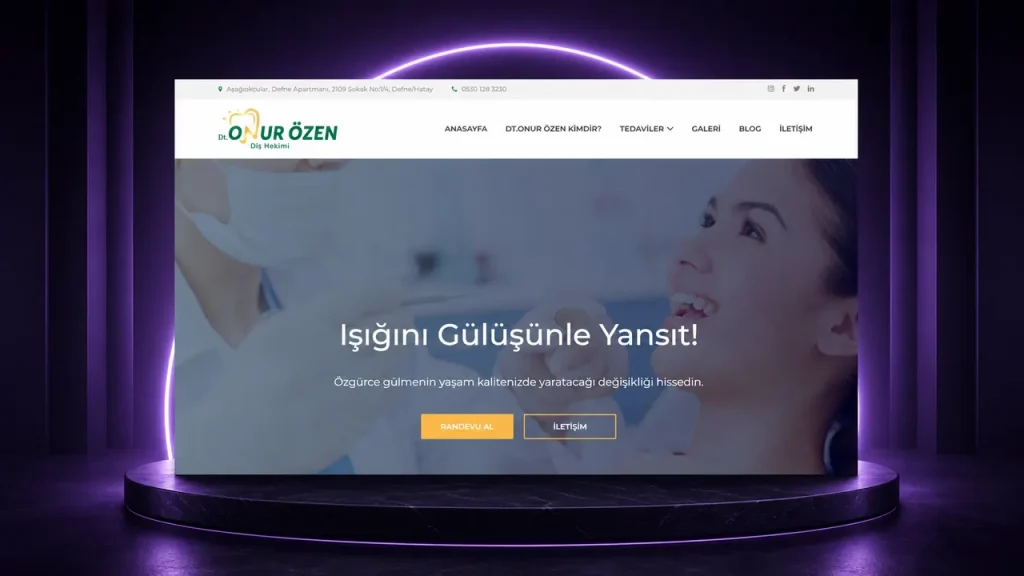 Diş Hekimi Onur Özen web sitesi tasarımı