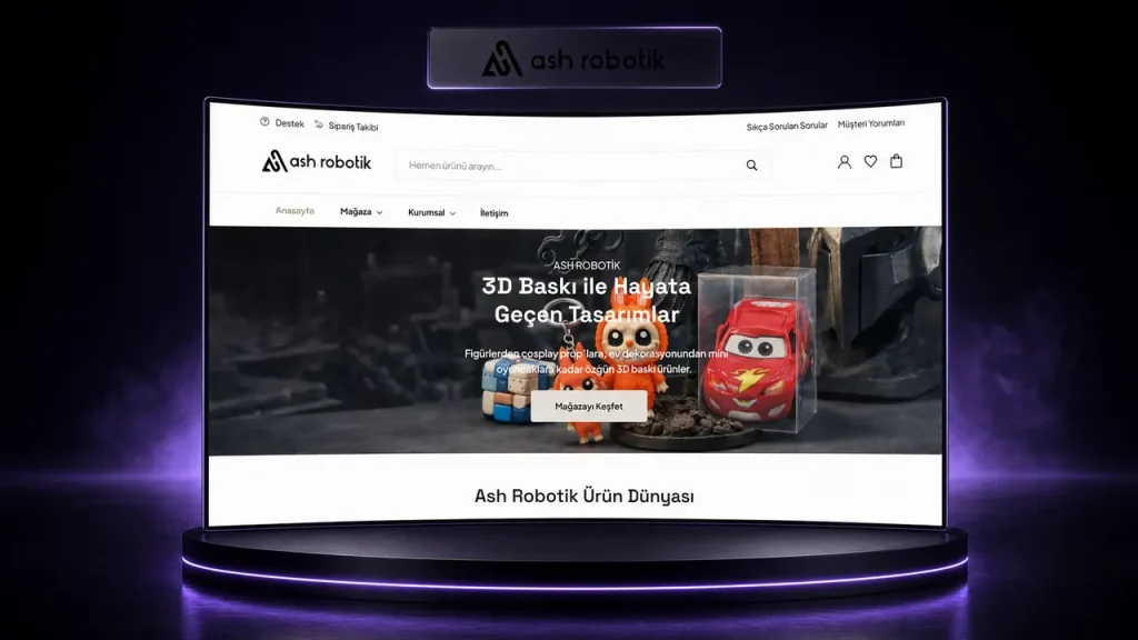 ASH Robotics Mağaza web sitesi tasarımı